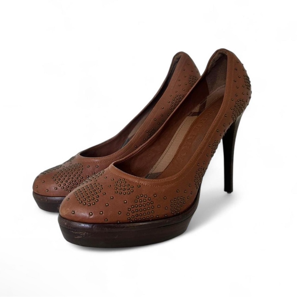 Authentic Luxury Brown Studded High Heels